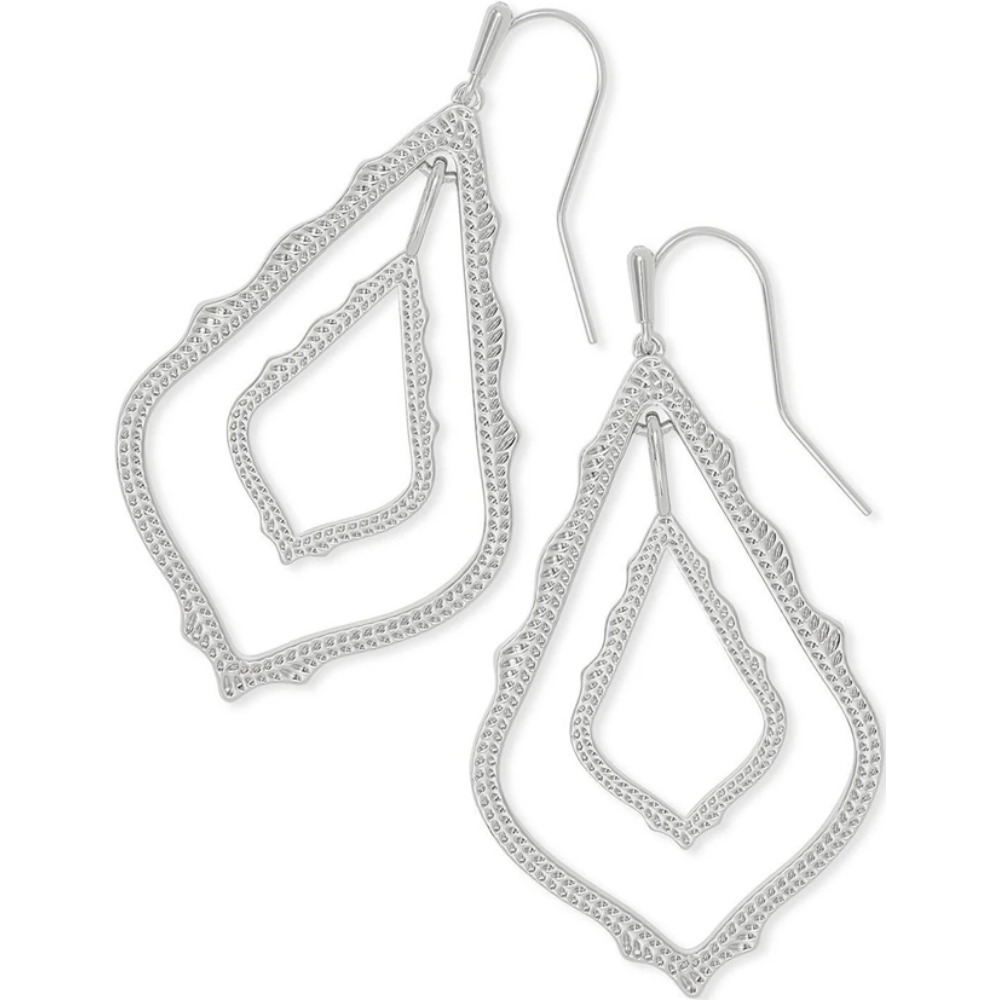 Kendra Scott Simon Teardrop Earrings Double Drop Dangle Pierced Silver
